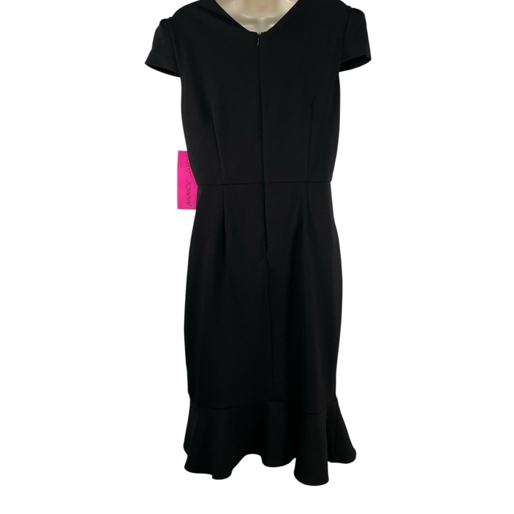 Betsey Johnson puff sleeve scuba crepe dress LBD black nwt size 8 - Picture 2 of 10
